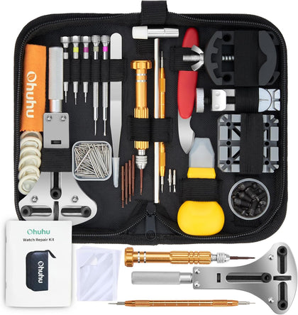 192 PCS Watch Repair Kit, Link Removal Tool Case Opener Spring Bar | Battery replacement tool, stainless steel, PU