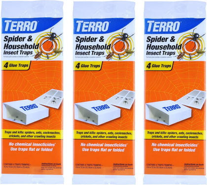 T3206SR Non-Toxic Indoor Spider, Ant, Cockroach, Centipede, & Insect Traps - Includes 12 Bug Traps Indoor for Homes