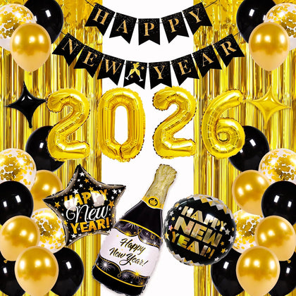 2026 Happy New Year Balloons Decorations Kit, 2026 New Years Eve party supplies, New Years Decorations 2026 Set with