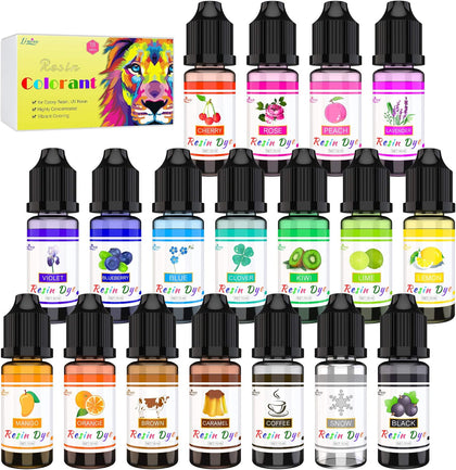 Epoxy Resin Pigment - 18 Colors Epoxy UV Resin Dye Liquid Transparent for UV Glue Coloring, DIY Jewelry Making