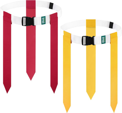 White Flag Football Belts with 42 Flags For Kids, Youth & Adult | One Size Fits All, Quick-Release Buckle, Elastic