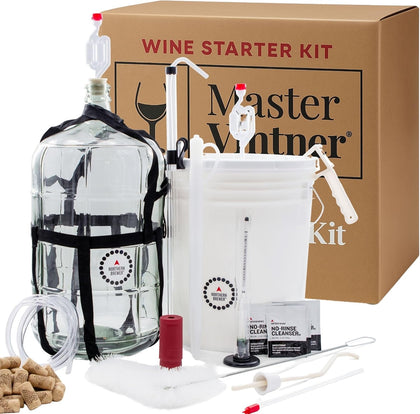 Wine Making Starter Kit – Complete Home Fermentation Equipment for 6 Gallons – Compatible with Wine Recipe Kits