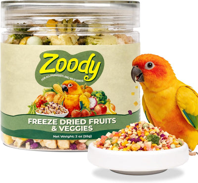 Freeze Dried Vegetables & Fruit Parakeet Treats Rich in Fiber 2 oz