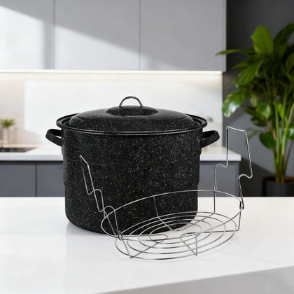 21.5 Quart Water Bath Canner - Large Food Grade Enamel Canning Pot with Rack, Heavy-Duty Canning Supplies for Jam
