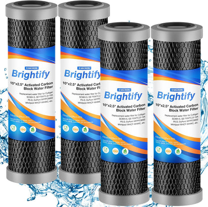 10"x2.5" 5 Micron Carbon Water Filter, Whole House Carbon CTO Water Filter Cartridge Replacement Fits Culligan D-10A