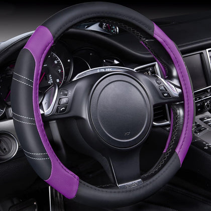 Line Rider Microfiber Leather Sporty 14.5-15 inch Steering Wheel Cover Universal Fits for 95% Truck,SUV,Cars