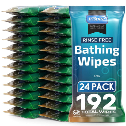 Bathing Wipes for adults bathing Rinse Free | Adult Wash Cloths Extra Large, Bathing Wipes for Incontinence, 8"x 8"