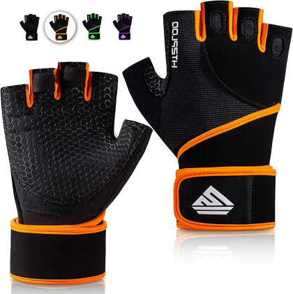 Workout Gloves Gym Gloves Weight Lifting Gloves for Men Women with Full Palm Pad,Strong Wrist Wraps Support,Enhanced