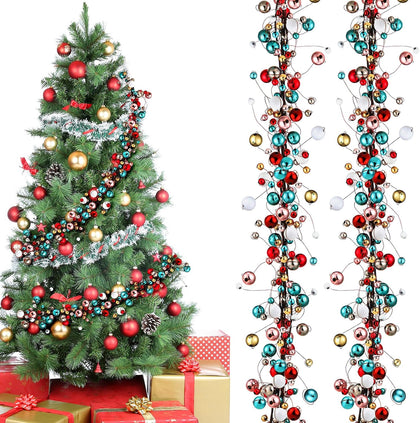 9 ft Colorful Christmas Ball Garland Ball Ornaments Hanging Baubles Ornament for Xmas Christmas Tree Fireplace Wreath