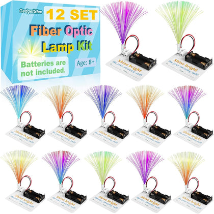 12 Bulk STEM Kits for Kids 8-12 Crafts, Science Projects Classroom Activities, Fiber Optic Light Experiments Craft