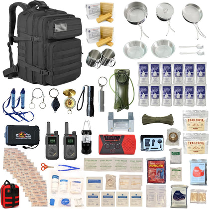 Denver: Premium 72 Hour Survival Backpack with Supplies - 2024 Model Bug Out Bag Backpack - Upgraded Go Bag Emergency