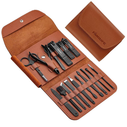 Gifts for Men, Manicure Set Clippers Manicure Kit Nail Clipper Sets 16pcs Mens Grooming Kits Professional Stainless