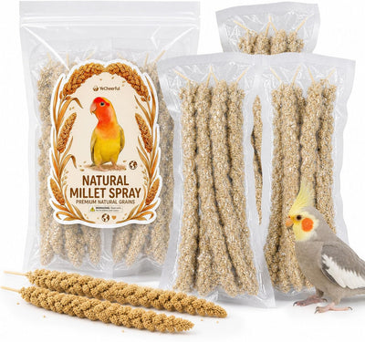 Spray Millet for Birds, 29 Oz Total (3 Packs), Natural Millet Seed Treats for Parakeets, Cockatiels, Budgies