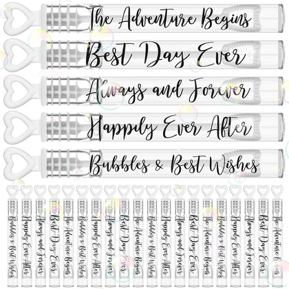 60 Pcs Wedding Mini Bubble Wands Bulk Heart Wedding Bubble Wand for Guests Send Off Bridal Shower Party Supplies for