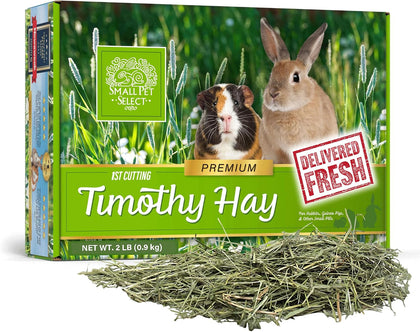 1st Cutting Timothy Hay for Rabbits & Guinea Pigs, 2 lb | High Fiber Natural Hay, Grown in USA, Long Coarse Strands