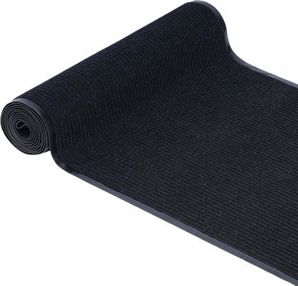 Commercial Entrance Mat Outdoor Indoor Rug 3'x16.4', Black