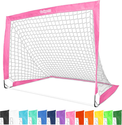 Portable Soccer Goals for Kids - 13 Color Options - Choose 4 x 3 ft or 6 x 4 ft - Team Tone Pop Up Nets for Backyard