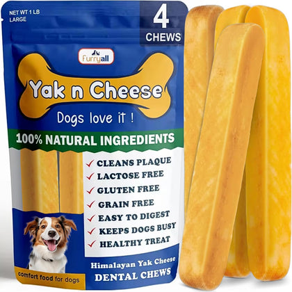 Yak Cheese Himalayan Dog Chews, Premium Yak Chews; All-Natural Long Lasting Yak Cheese for Even The Most Aggressive
