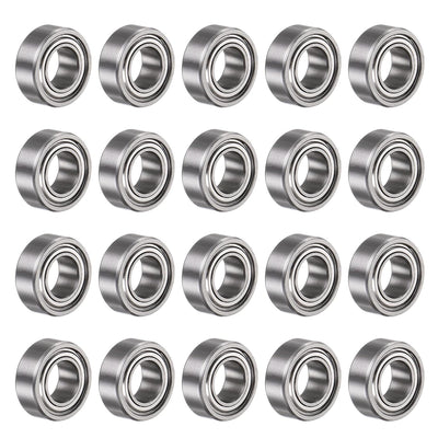 uxcell R188ZZ Deep Groove Ball Bearing, 20pcs 1/4" x 1/2" x 3/16" Chrome Steel Z1 Double Steel Shielded Bearing