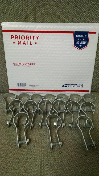 3" Tension Bands with Bolts for Chain Link Fence, Gate, Posts - 12 Pack
