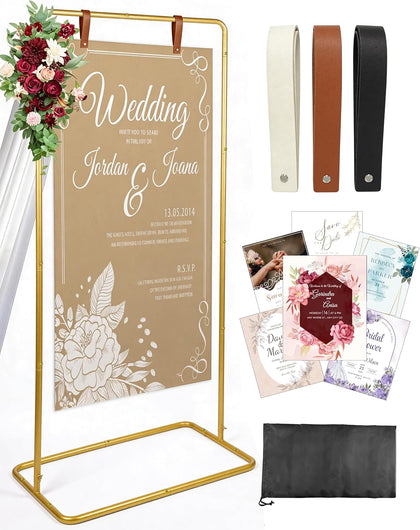 Adjustable wedding welcome sign stand - Customizable design bundle for linen sign stand - wedding sign holder