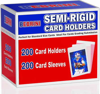200ct Semi Rigid Card Holders & 200ct Soft Sleeves, for Grading Submissions | PSA, SGC, BGS, CSG Graded Card