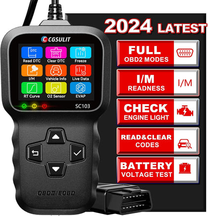 OBD2 Scanner, CGSULIT SC103 Car Code Reader Diagnose Check Engine Light Smog Check DTCs Scan Tool Live Data Stream