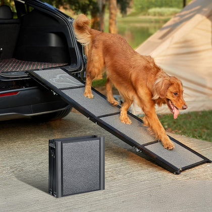 Dog Ramp for Cars, 63" L × 17" W, Lightweight Foldable
