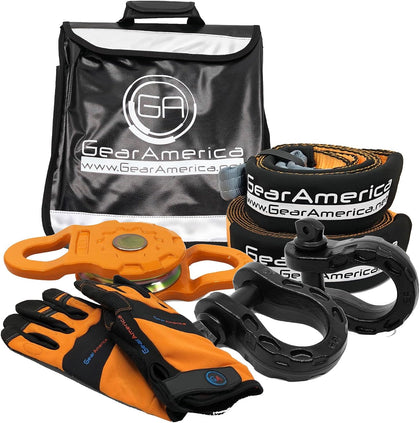 GearAmerica Mega Recovery Kit - 35,053 lbs, Black - D-Ring Shackles