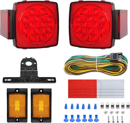 12V LED Trailer Light Kit, Super Bright Submersible Boat Trailer Lights, Utility Brake Turn Tail Lights for Camper