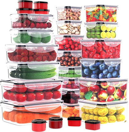 56 PCS Food Storage Containers with Lids Airtight- Plastic Container for Pantry Kitchen Organization-Microwave