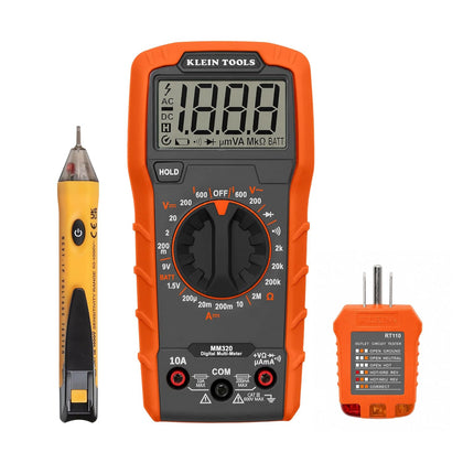 69149P Electrical Test Kit with Digital Multimeter, Non-Contact Voltage Tester and Electrical Outlet Tester, Leads