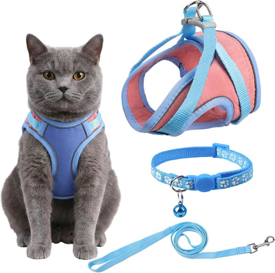 Cat Harness and Leash Set, Escape Proof Step-in Vest for Walking
