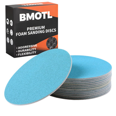 BMOTL 6 Inch Foam Hook & Loop Sanding Discs: 15Pcs 1000 Grit