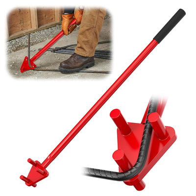 Manual Rebar Bender for 5/8” Rebar Bars, Heavy Duty Hand Operated Bending Machine Style Tool for Flat Bar & Rod