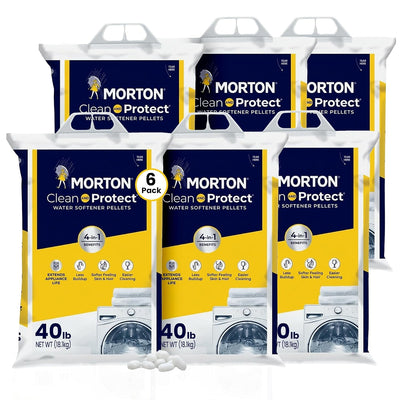 Morton Water Softener Salt Pellets, 40 lb Bags (6 Pack)