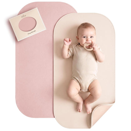 Faux Leather Baby Changing Mat, Waterproof, Wipeable & Portable Diaper Changing Pad for Travel or Home, Fits