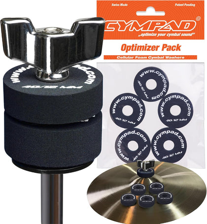 Optimizer Foam Cymbal Washers 40x12mm – Set of 5 Cellular Foam Pads for Cymbals – Improves Sound, Protection &