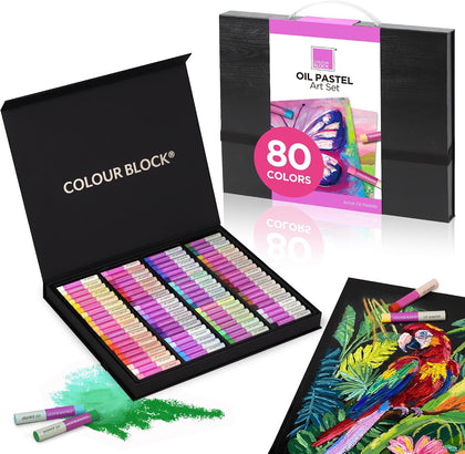 80 Colors Oil Pastels Art Set, Premiun Ultra-Soft Creamy Pastel for Drawing, Blending, Shading for Professional
