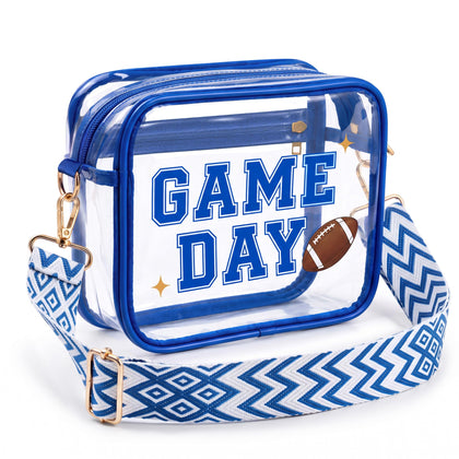 Clear Crossbody Bag for Stadium Events, Game Day Purse with Adjustable Strap, Football Clear Shoulder Bag for Women