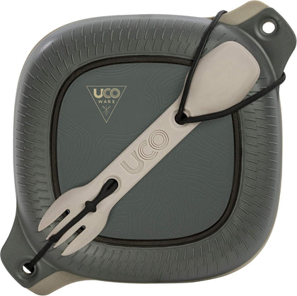 4-Piece Camping Mess Kit with Bowl, Plate and 3-in-1 Spork Utensil Set