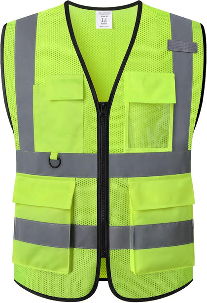 Safety Vest for Men Women Hi Vis Vest with Pockets Mesh High Visibility Vests