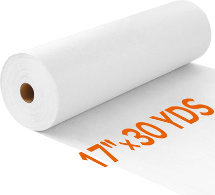 Heavy Weight 17in x 30yd White Iron On Non-Woven Fusible Interfacing, Single-Sided Polyester Fabric for DIY Craft