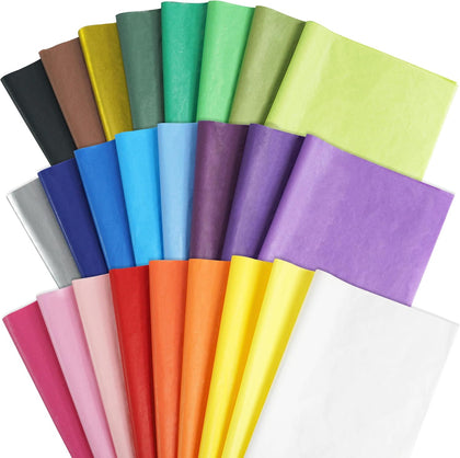 150 Sheets Colored Tissue Paper, 20X14 inch Christmas Tissue Paper for Gift Bags,Gold Silver Red Green Yellow White
