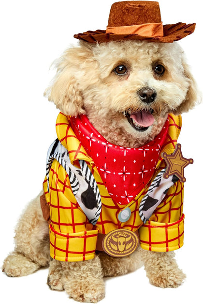 at Party City Toy Story: Woody Pet Costume for For Dogs or Cats by Rubies, XL