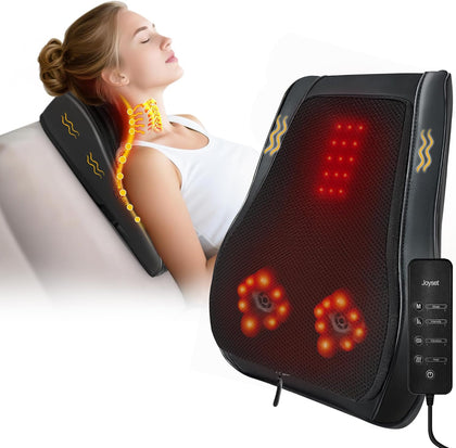 Back Massager with Heat,Neck Massager for Back Pain Deep Tissue,4D Kneading Shiatsu Lower Back Massage Pillow for