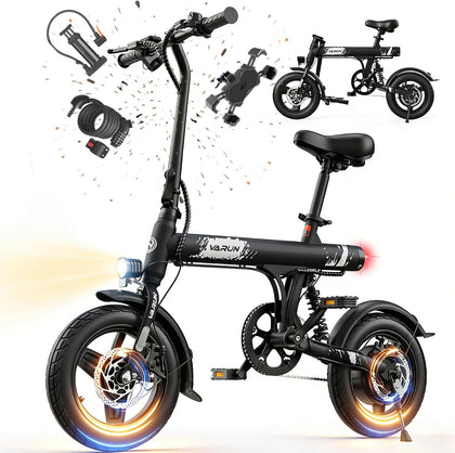 Electric Bike for Adults, 500W Peak Motor Electric Bike, 20 MPH Speed, 25 Miles PAS, Embedded Battery, Lightweight