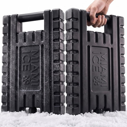 Miami Ice Packs for Coolers - Reusable 12x9 XL Ice Blocks Replace 7lbs of Ice - Long Lasting Freezer Packs, Cooler
