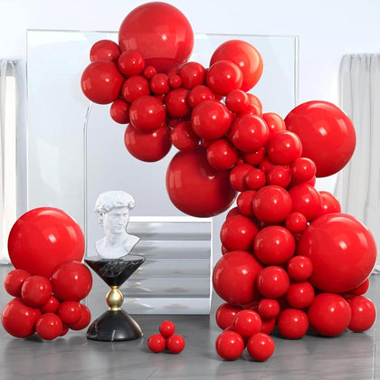 Red Balloons 140 pcs Different Sizes of 18 12 10 5 Inch Red Balloon Arch Kit Garland for Birthday Graduation