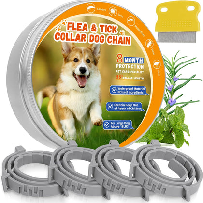Dog Collars for Small Medium Large Dog, Flea & Tick Collar Adjustable, Gray
